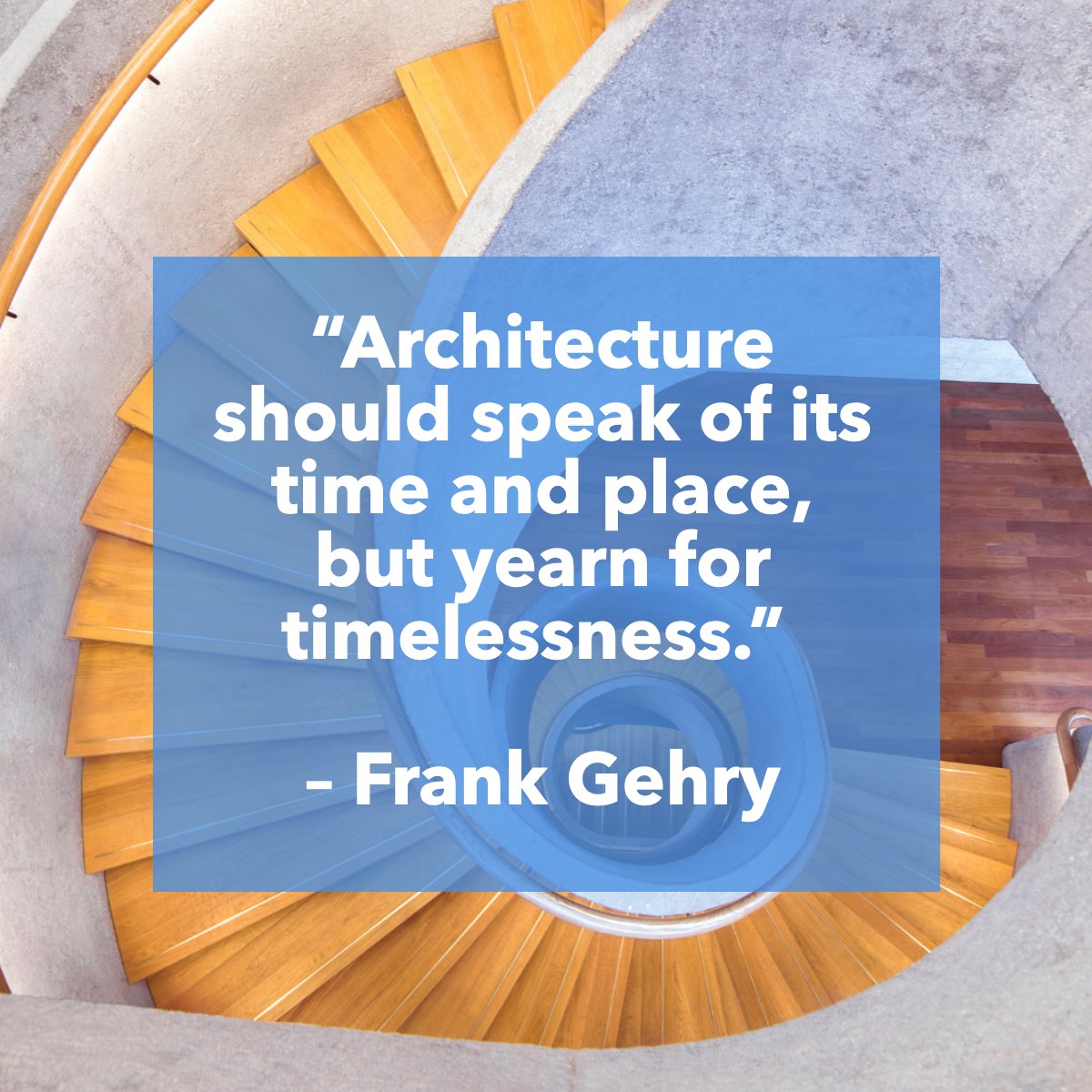 'Architecture should speak of its time and place, but yearn for timelessness.' 
― Frank Gehry 📖

#spiralstaircase #stairs #design #architecture #frankgehry #quoteoftheday
 #DebbieRettbergSells #TheKeyTeamNorthrop