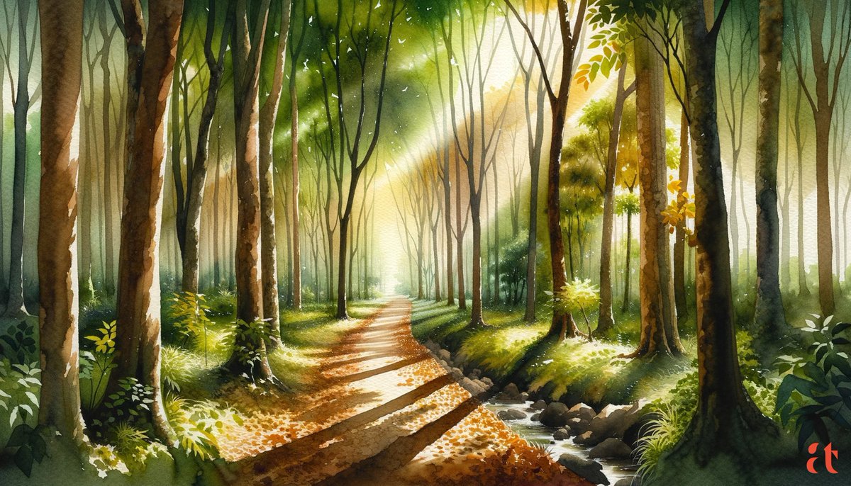 Forest Light Wander by Aravind Reddy Tarugu #AravindReddyTaruguArt #Aravind #Reddy #Tarugu #AravindReddyTarugu #ForestLightWander #DaylitPathway #TranquilWoodsArt #WatercolorForest #NatureWalk #PastelWoodland #SereneScenery #ArtisticJourney #PathThroughNature #GentleBrushwork