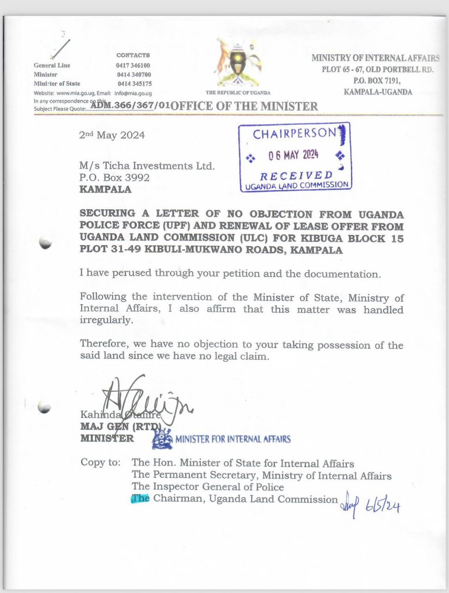 Someone is about to steal @PoliceUg which they have had a title since 1962. Lets first findout, @TonyNatif help me find the owner of Ticha Investments Ltd. This is another fraud case.