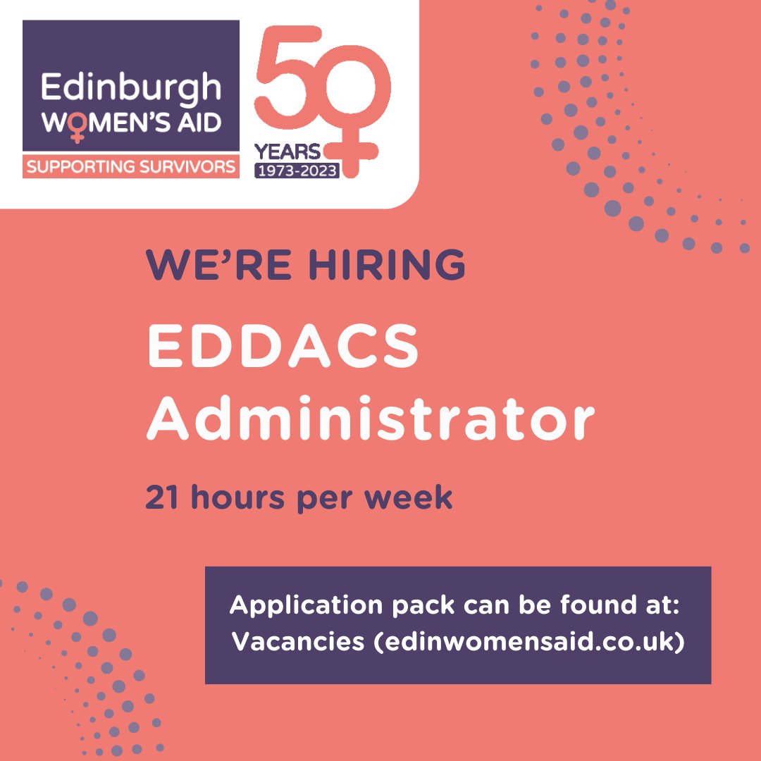 We have another new opportunity to join the team here at Edinburgh Women's Aid as an EDDCAS administrator - an application pack and further details can be found via the link: buff.ly/3ZrbfEz