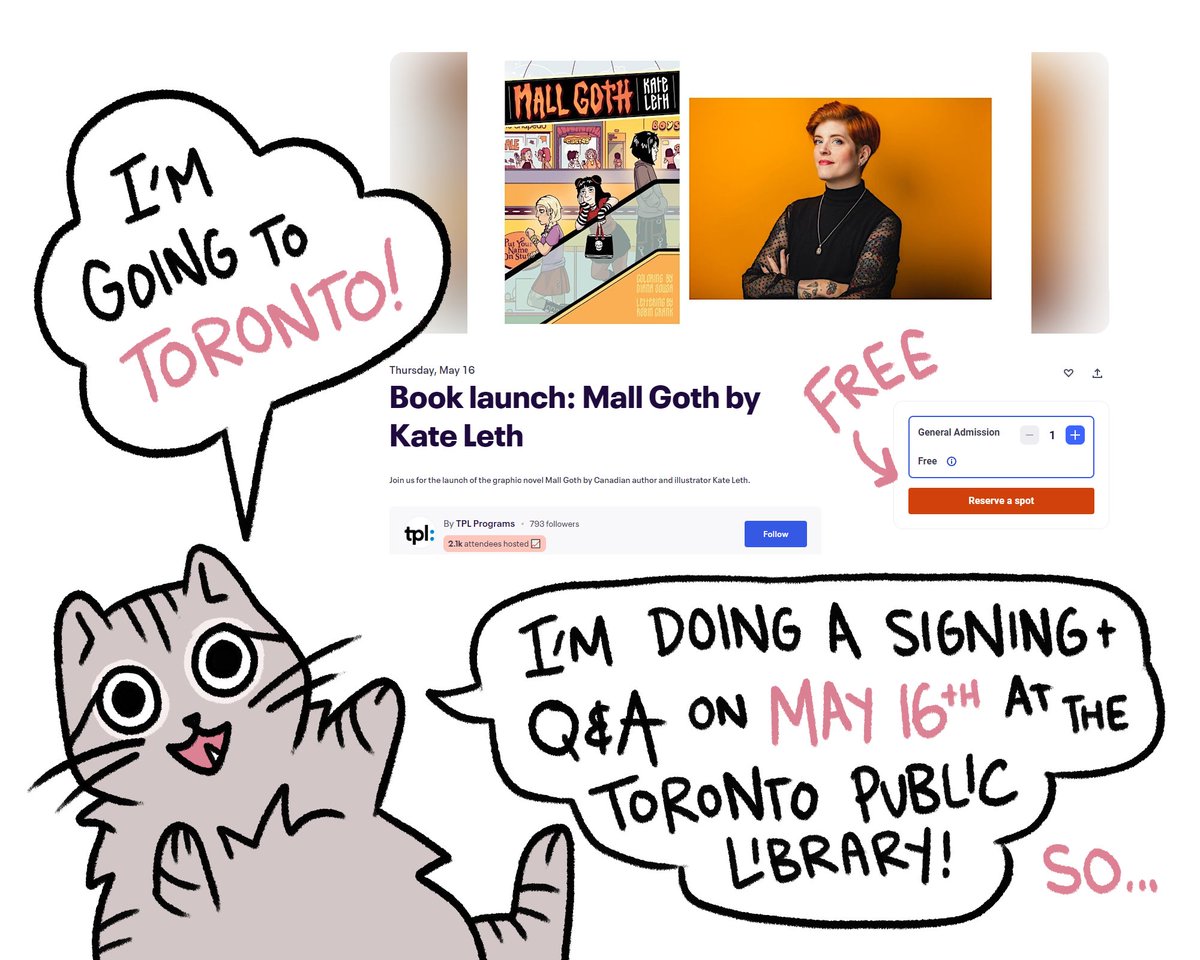 Hello! I’m doing a signing/launch for Mall Goth in Toronto next week. I’d love if you joined me! eventbrite.ca/e/book-launch-…