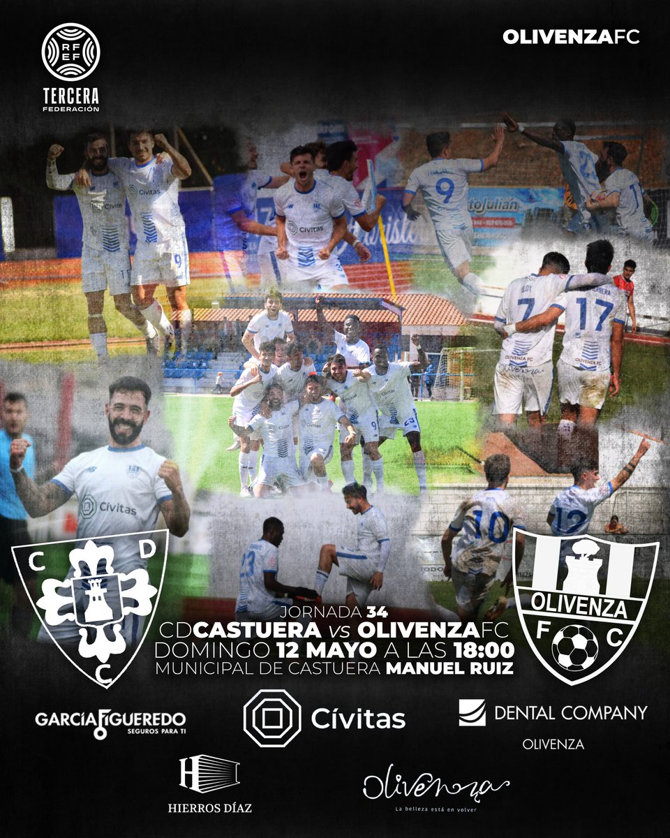 🖼️ CARTEL | #CastueraOlivenza

🆚 <a href="/CD_Castuera/">CDCastueraSubastacar</a> 
📆 Domingo 12 de Mayo
⌚ 18:00h.
🏟️ Municipal de Castuera Manuel Ruiz
