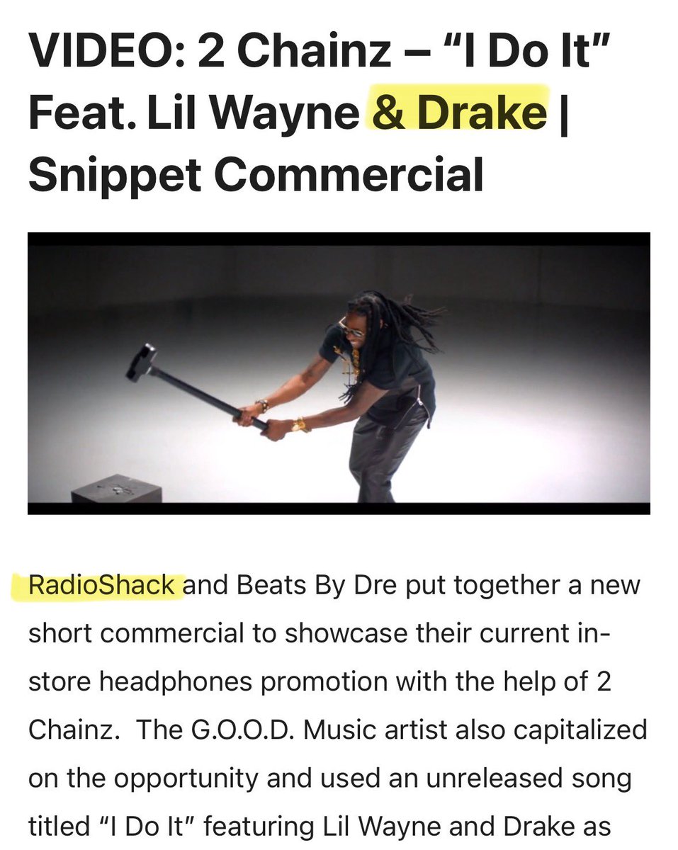 Many are saying this tweet was the start of the beef, in 2012 when Kendrick came out as a huge fan of Best Buy 

Only 4 months later, Drake released a commercial with RadioShack, their biggest competitor