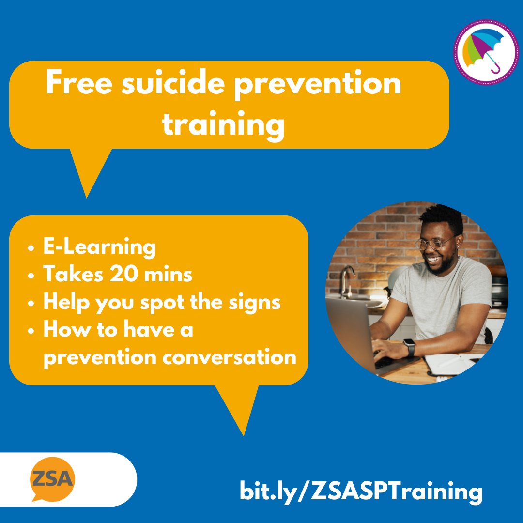 The free Zero Suicide Alliance training @Zer0Suicide will teach you the skills and confidence to have potentially life-saving conversations with someone you're worried about. These skills are vital and can help you save a life.