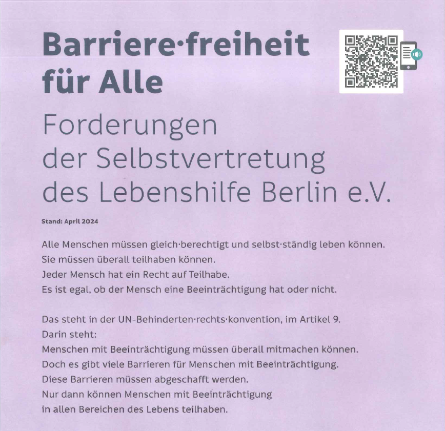 SenASGIVA (@senasgiva) on Twitter photo Senatorin <a href="/CanselK/">Cansel Kiziltepe</a>: „Der Forderungskatalog ist ein wichtiger Impuls. Die @SenSASGIVA arbeitet daran, Berlin inklusiver zu machen und Barrieren abzubauen. Das gilt für Barrieren im Verkehr, bei der Arbeit, im Bildungsbereich und überall sonst.“
#Barrierefreiheit
#Inklusion Senatorin <a href="/CanselK/">Cansel Kiziltepe</a>: „Der Forderungskatalog ist ein wichtiger Impuls. Die @SenSASGIVA arbeitet daran, Berlin inklusiver zu machen und Barrieren abzubauen. Das gilt für Barrieren im Verkehr, bei der Arbeit, im Bildungsbereich und überall sonst.“
#Barrierefreiheit
#Inklusion
