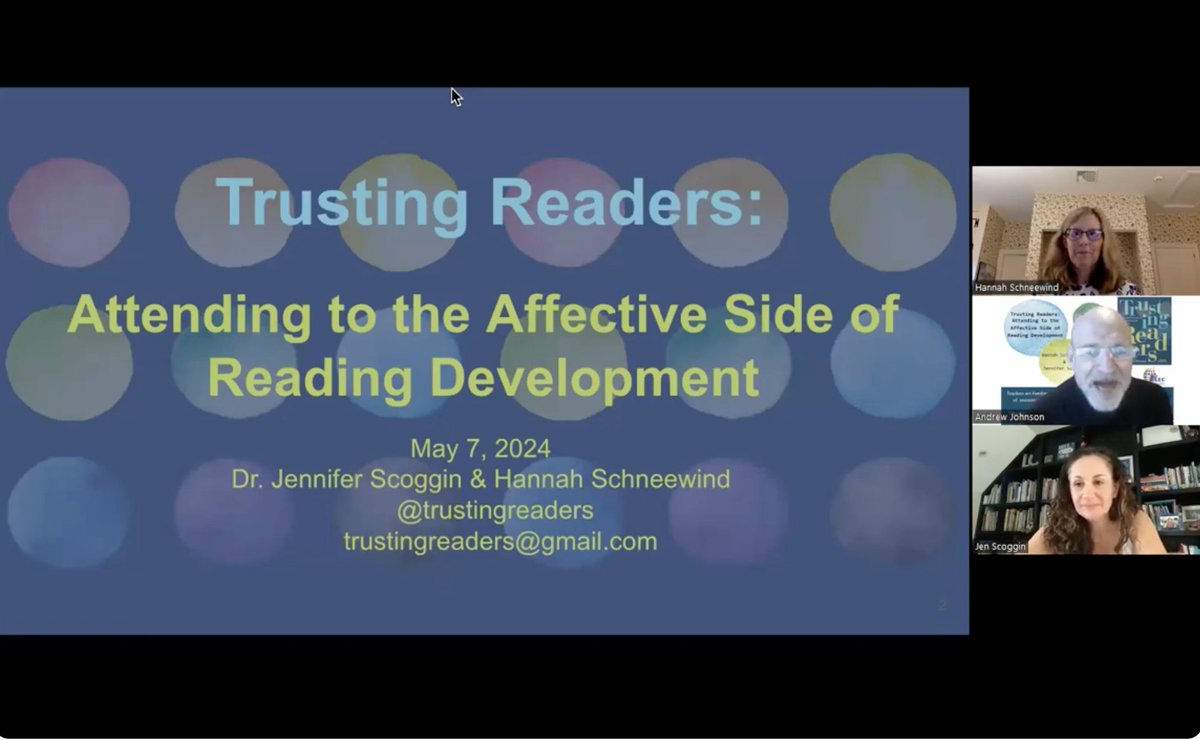 In case you missed it, check out this incredible webinar hosted by the International Literacy Educators Coalition and @trustingreaders. Trusting Readers: Attending to the Affective Side of Reading Development by Hannah Schneedwind and Jennifer Scoggin youtube.com/watch?v=KiWL0C…