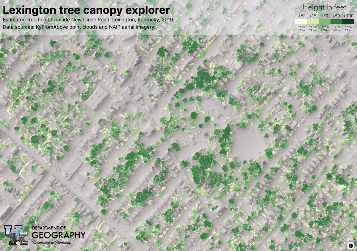 boydshearer's tweet photo. Estimating Lexington's tree canopy height by combining NAIP NDVI with DSM height rasters. There are some challenges. #KyFromAbove #lidar #kyraster #ukgeog
https://t.co/01jp3oVoAI https://t.co/yK5MIfHfwf