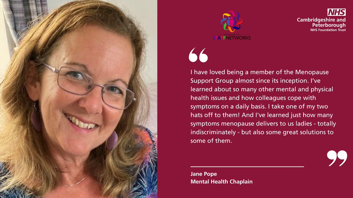 It's #StaffNetworksDay, an opportunity to recognise and celebrate the fantastic work of our CPFT networks. We've been hearing throughout today from network members. Next is Chaplain Jane Pope. #StaffNetworks