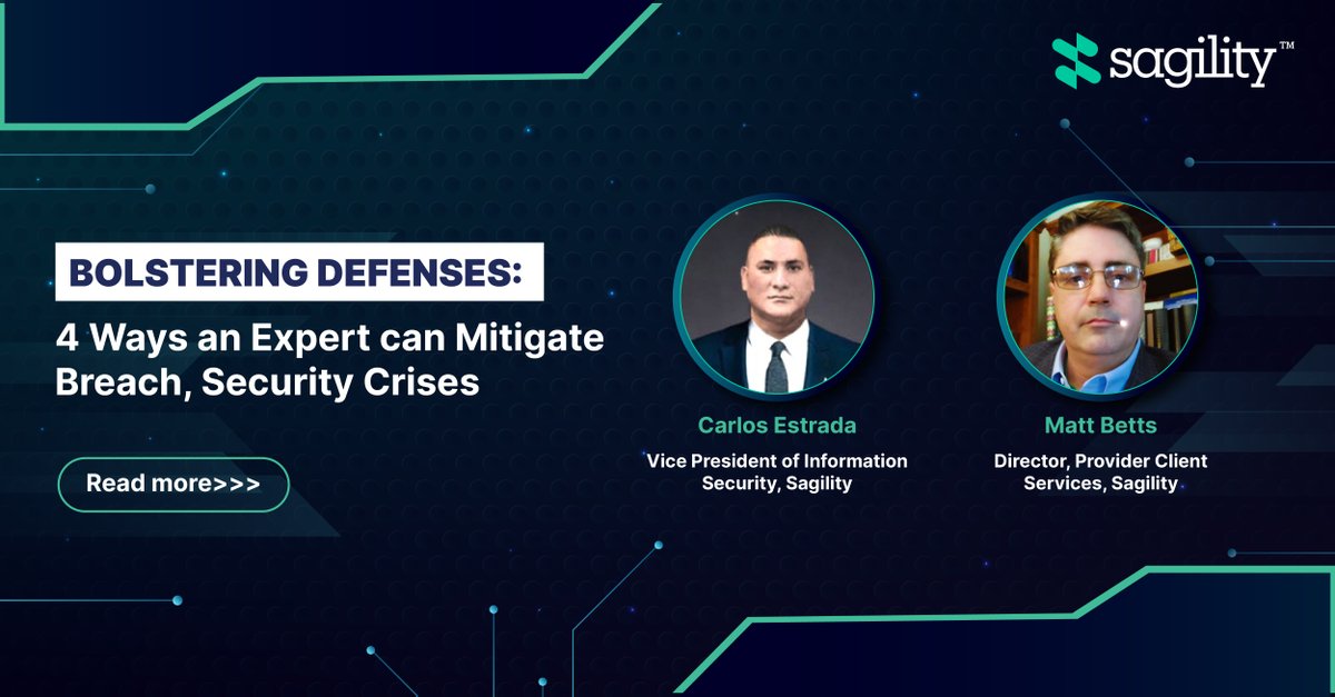 In this article recently published in Health IT Answers, find your cyberattack action plan with “Bolstering Defenses: 4 Ways an Expert can Mitigate Breach, Security Crises.” Read more: bit.ly/4a7kTAl #Sagility #WeAreSagility #SOARWithSagility #Article
