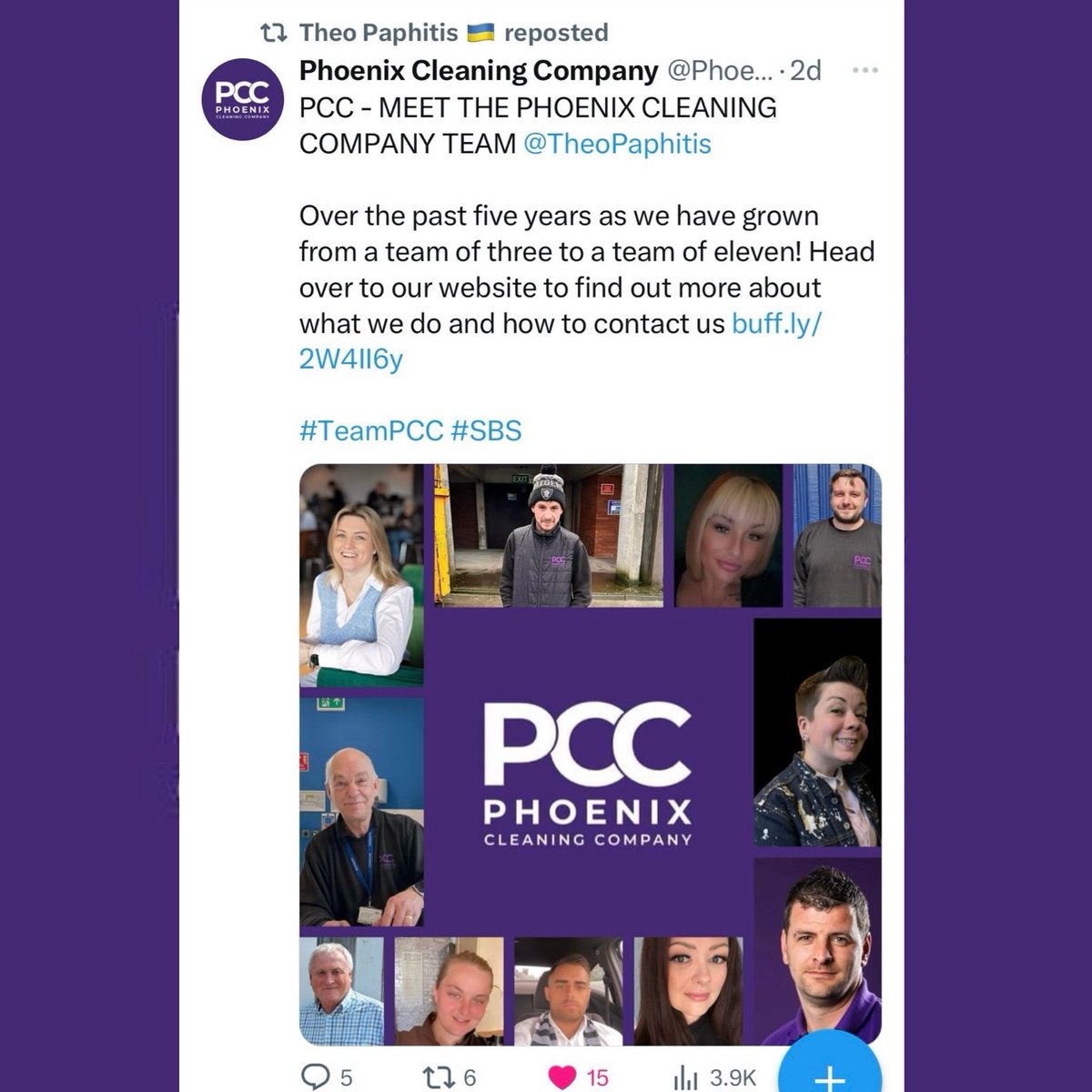PhoenixPCC1's tweet photo. PCC - THEO PAPHITIS SMALL BUSINESS WINNERS!
Earlier this week Theo Paphitis reposted our PCC team post to his half a million followers on X. We are now officially part of the Small Business Sunday Community!
#SBSWinners #SBSCommunity #CommercialWindowCleaning https://t.co/W0Co7wKD00