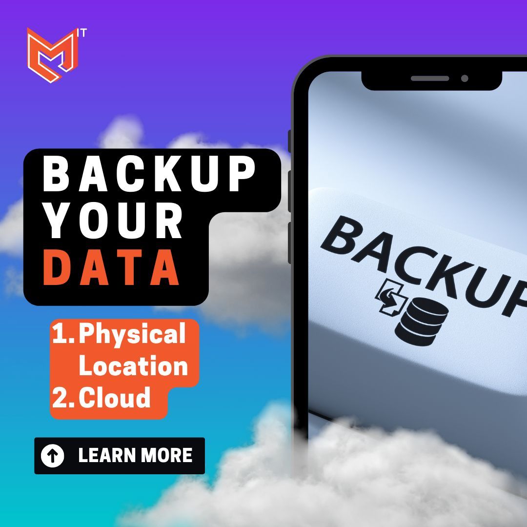 #TechTipThursday! 📡 Backup your data! Malicious threats and hackers may steal, compromise, erase or encrypt your #data. 👾 Make sure you backup your corporate data to a physical location AND to the #cloud. ☁️