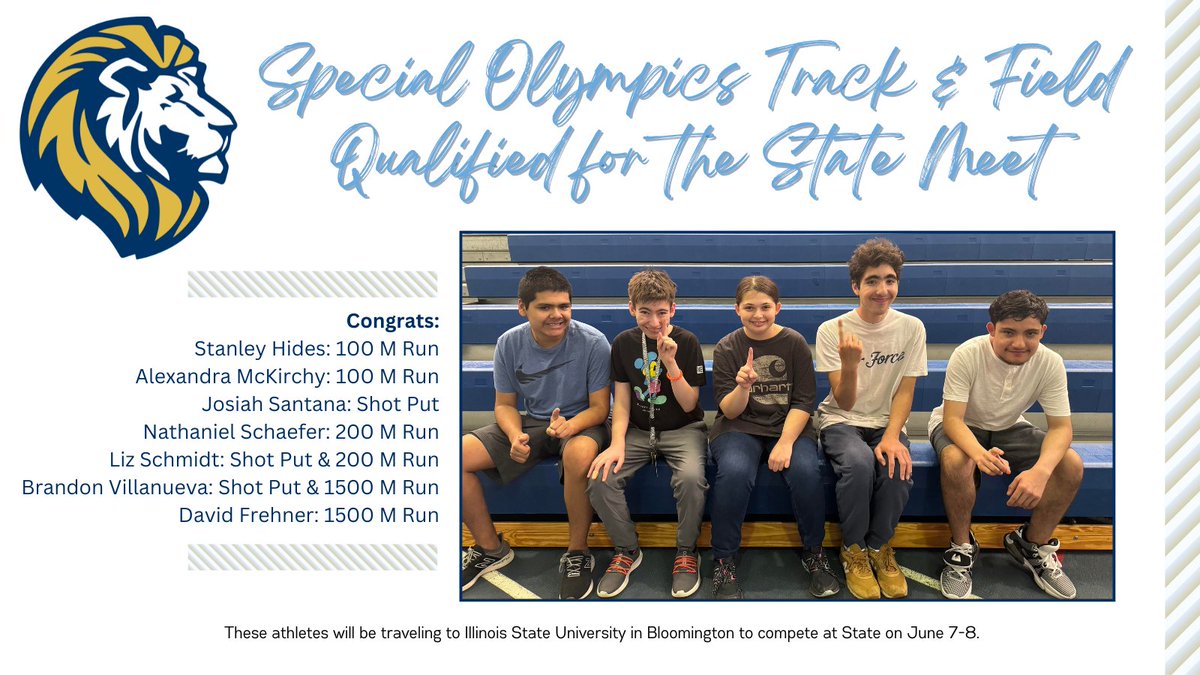 Congratulations to Special Olympics Track & Field athletes on qualifying for the State Meet after a successful Region C Special Olympics Spring Games.  The athletes will be traveling to Illinois State University in Bloomington to compete at State on June 7 & 8. #WeAreLT