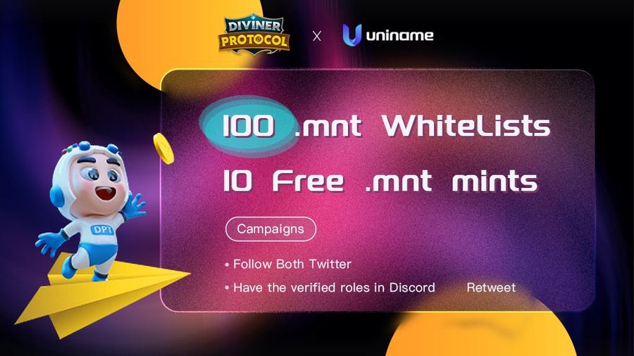 SmartCryptoNew1's tweet photo. β @DivinerProtocol joined forces with @uniname_io for a special campaign event
β #Uniname serves as a hub for #crypto domain names, offering support for multi-chain domains to simplify the management of all your domain names in one place
π½ VISIT
https://t.co/zid7tg4Y5A
#SCN1