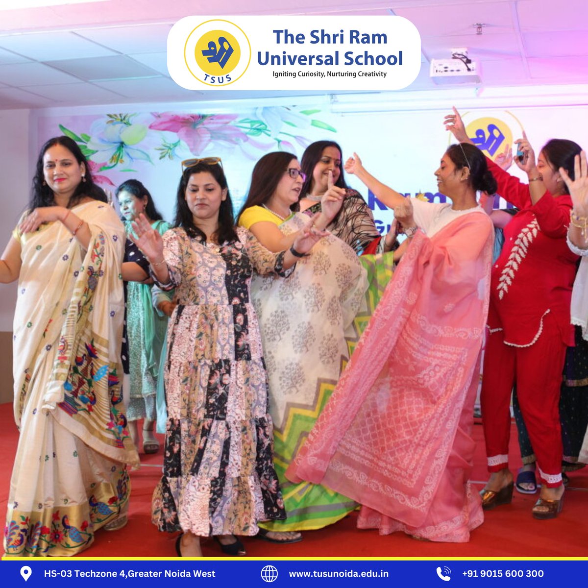 🎉 A Spectacular Form Morning at The Shri Ram Universal School! 🌟Parents of classes IV and V were treated to a dazzling display as mothers took the stage with a special group dance. 💃  🌈 #FormMorning #CommunitySpirit #FamilyBonding