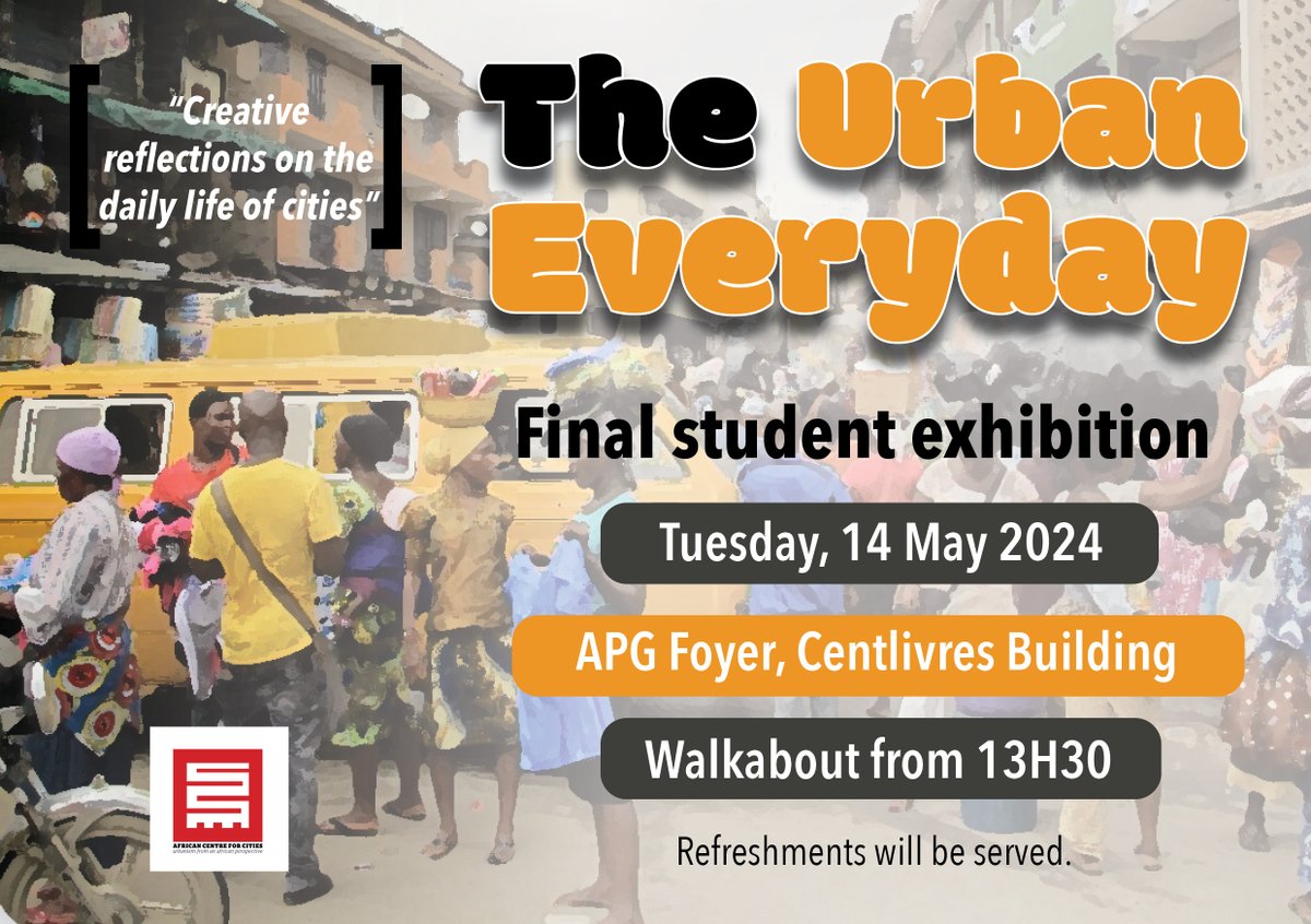 EXHIBITION | Creative reflections on the daily life of cities Join the ‘Urban Everyday’ students for an exhibition of their creative outputs on how they question and interpret the different themes covered in the course, which focuses on cities in the global South. 🗓️ Tues, 14