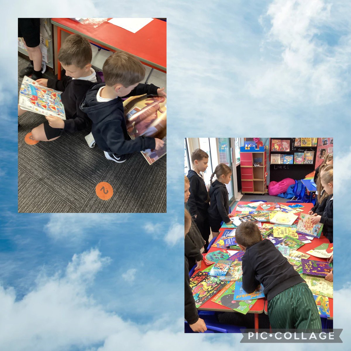 Year One loving our class library on book change day! 📚