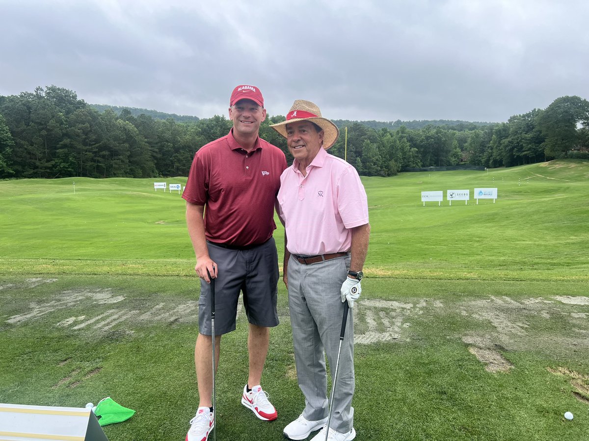 Kalen DeBoer and Nick Saban at the Regions Tradition