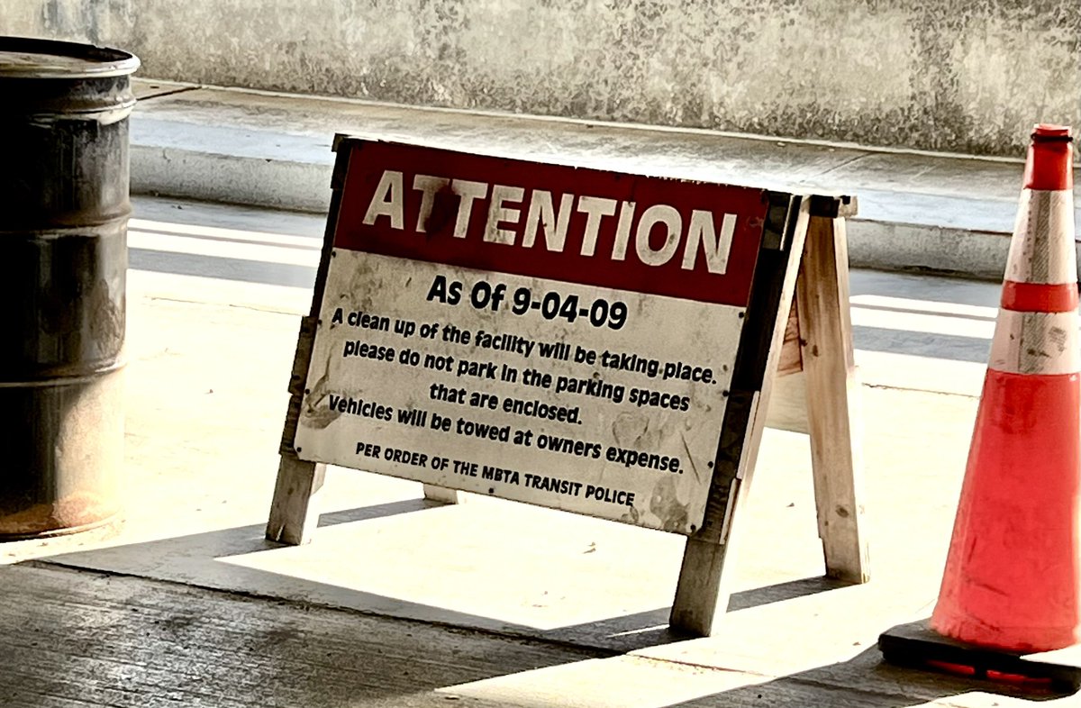 UhOh_Panda's tweet photo. 14 1/2 years on, how's the Alewife parking garage cleanup going? Saw this yeaterday. #FundTheT https://t.co/opmsKRZwuy
