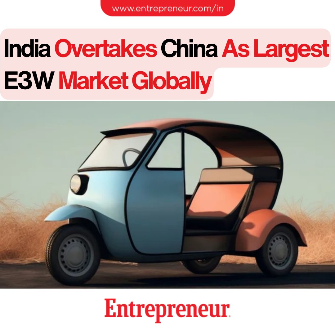 India Overtakes China As Largest E3W Market Globally

Read: ow.ly/f43F50RzqbJ 

#ElectricVehicleTrends #GreenTransportation #FutureOfMobility #RenewableTransport #SustainableMobility #CleanEnergy #EVIndustry #E3WMarket #GlobalEVOutlook #ElectricThreeWheelers