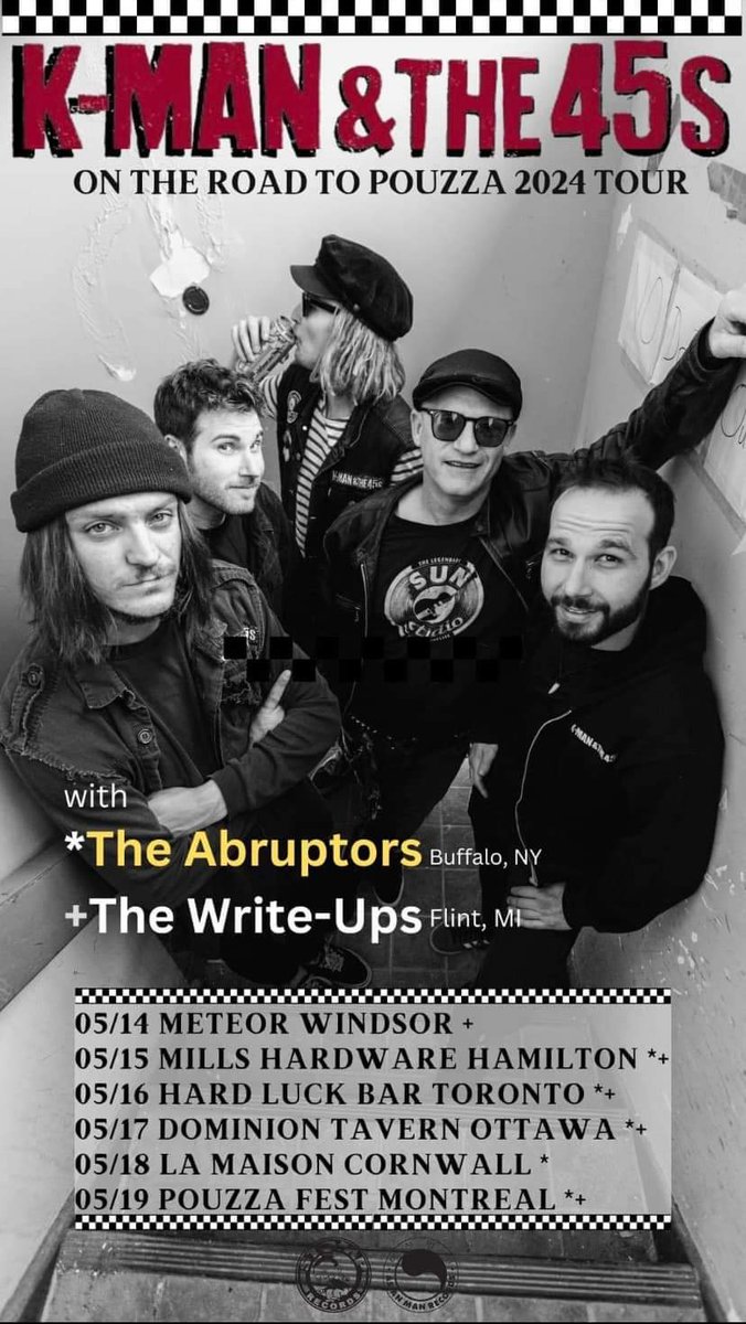 TheAbruptors's tweet photo. One week from today we will be in Hamilton with our homies @kmanandthe45s &amp; @thewriteupsband !!! See you soon Canada❤️🇨🇦 https://t.co/TeM4c7Amwy