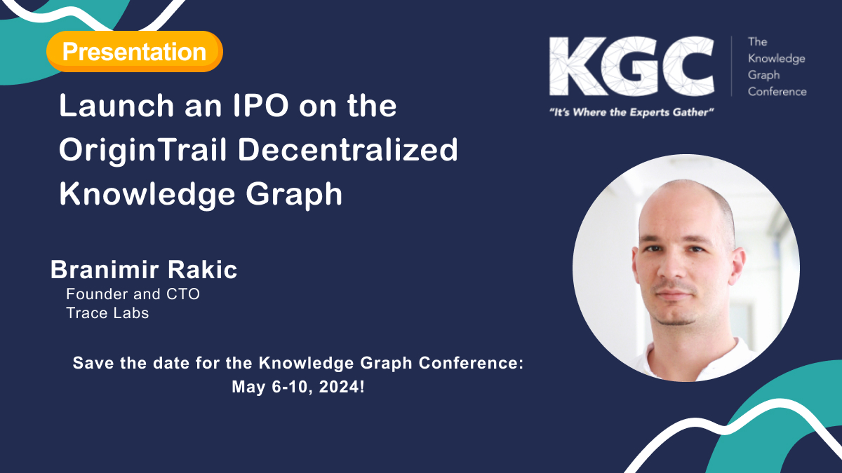 Don't miss @BranaRakic's presentation today at #KGC2024🗽🇺🇸 to discover how @origin_trail opens the gateway to shared open knowledge through Initial Paranet Offerings (#IPOs) & unleashes the full potential of a Truly Open #AI. events.knowledgegraph.tech/event/7ffec6d4…