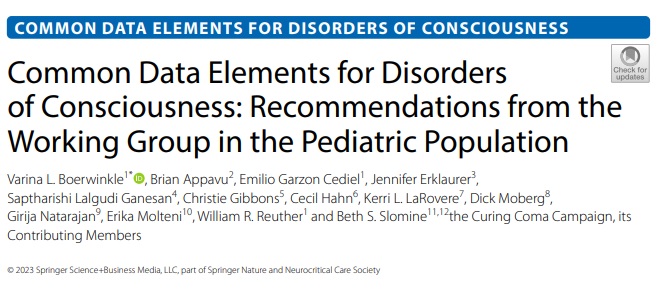 Boerwinkle et al: Common Data Elements for Disorders of Consciousness: Recommendations from the Working Group in the Pediatric Population

Link: link.springer.com/article/10.100…

@neurocritical #NeuroCritCare