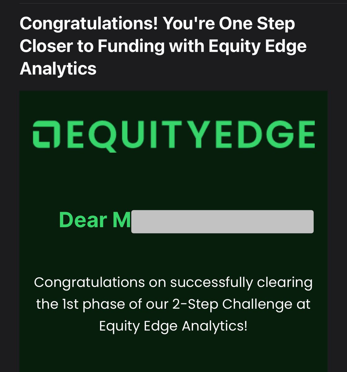 The 1st phase is accomplished, one step closer to be a funded trader with @EquityEdgeUK 😇👏🏻 Finally after weeks of struggle, i made it to pass my 3 challenge accounts this week😇 looking fwd for a brighter and profitable week ahead 🙏🏻❤️ #propfirms #trade #ICT