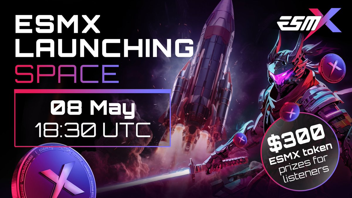 The gaming revolution of @base begins tonight. Listen live and live through the historical moment! $ESMX is launching to the Moon! 🚀🌕 📅 08 May 18:30 UTC 🎉 $ESMX prizes for the listeners 🔔 Set a reminder here x.com/i/spaces/1oyja…