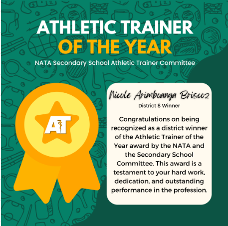 NATA_SSATC's tweet photo. Today we shine the spotlight on Nicole Arimboanga Brisco DPT, ATC, CAF from California. Congratulations! https://t.co/BnLEZ3W7B9