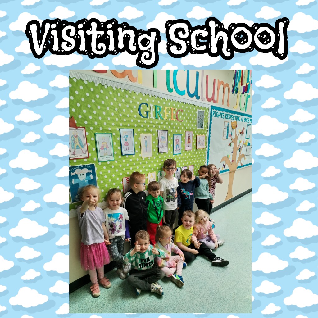 Kirsty and Laura took the children for a little walk round the school. Our learners appeared to enjoy visiting the school. #transition #P1 #walkround #school2024 @SMOSPrimary @EarlyYearsNLC