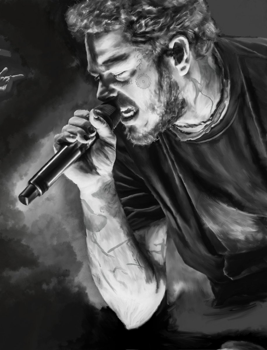 SparkysWork's tweet photo. Just finished this piece of @PostMalone #postmalone #digitalart #art #portrait #Procreate https://t.co/HShpBJ3VU9
