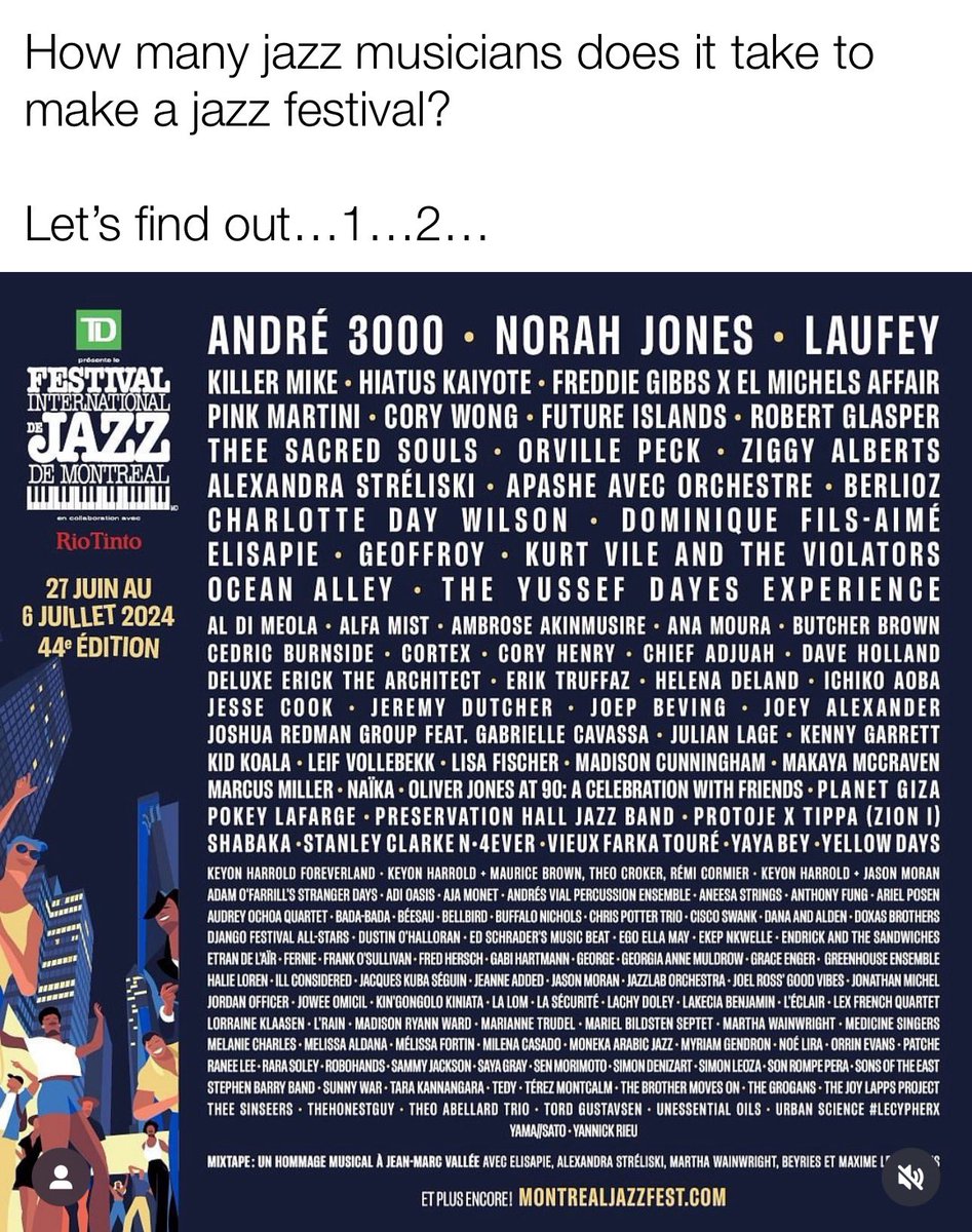 Is this a jazz festival? 😅