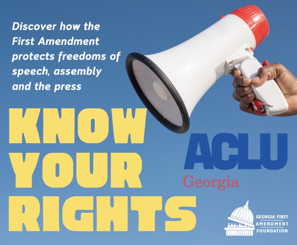 Tonight, we’re hosting a legal training, brought to you by @ACLU @Georgia1stAmend @southerncenter for those curious about their First Amendment rights to protest, press freedom protections, how to become a legal observer, more.secure.everyaction.com/lxzQc_f-Jka3vs…