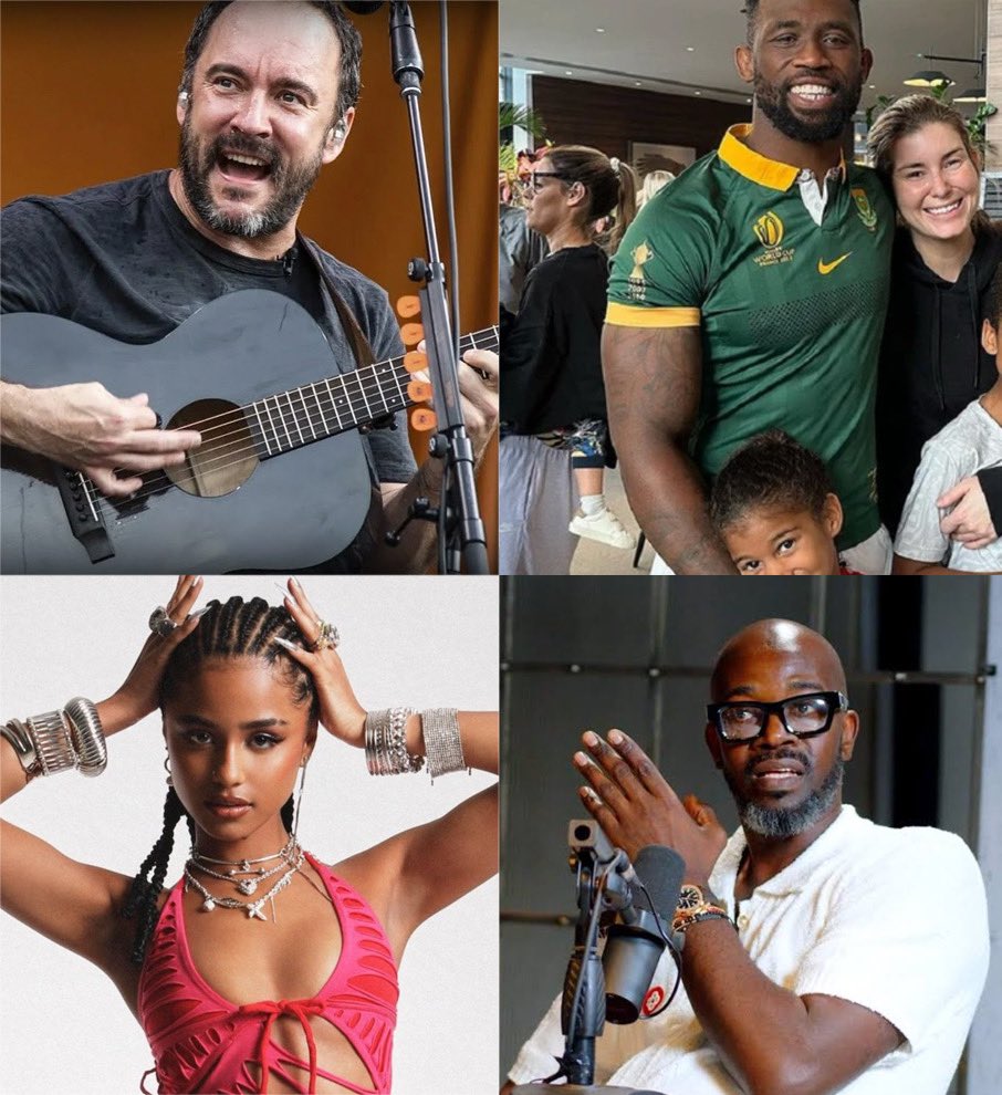 Let's do this to build our people up! name four South African's who you think are amazing, inspiring, the bomb. Here goes mine: #davematthews #siyakolisi #tyla #blackcoffee #weloveourpeople #southafricansareamazing #southafricanpeople #southafrica #inspiringpeople #positive