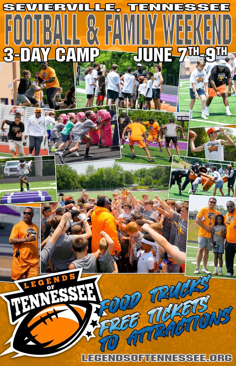 We Are 4️⃣ Weeks Away From Our 3-Day Camp!!

The Biggest & Best Camp Of The Year!!

Get Registered Today 
Tickets Are Selling Fast Left!! 
#FamilyWeekend 💪🏾⭐️🍊

📍Sevierville TN 
🎟 legendsoftennessee.org