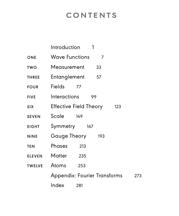 Look at this juicy table of contents! Ideas that could all be in your brain, as early as next week.

amazon.com/Quanta-Fields-…