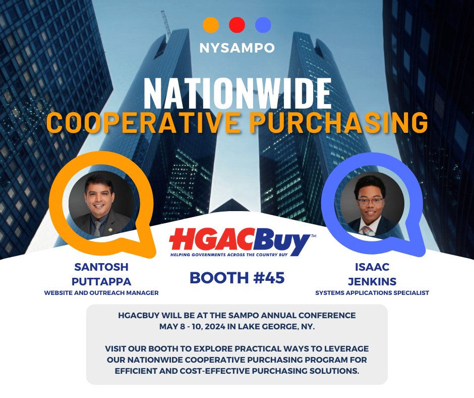 We've arrived at the 2024 SAMPO conference in Lake George, New York! Our booth #45 is coming together, and we're eager to connect with you. Join us to explore HGACBuy's nationwide cooperative purchasing program: hgacbuy.org/Home

#CooperativePurchasing