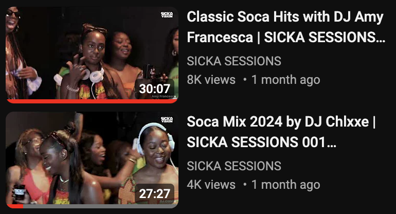 #SICKASESSIONS - Celebrating female DJs spinning Soca music 😍🎧🔥 🎥 Watch here - youtube.com/watch?v=30nepw… Filmed by @dbcxptures 😮‍💨