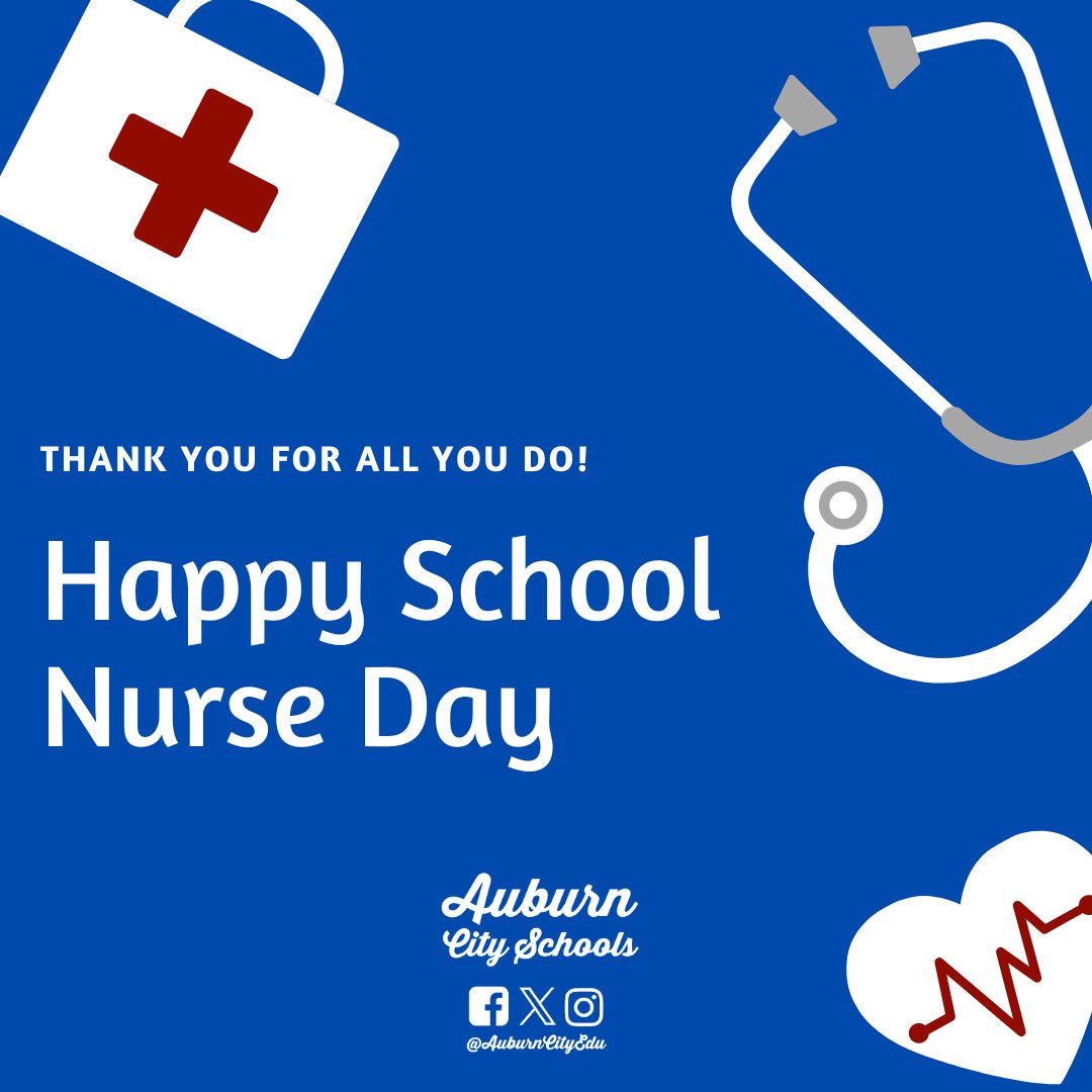 THANK YOU🩺❤️: ACS honors our incredible #HealthHeroes in celebration of #SchoolNurseDay! With a Health Services department staffing 22 full-time nurses and 17 substitute nurses, these hard-working individuals keep students healthy and safe. #AuburnCitySchools