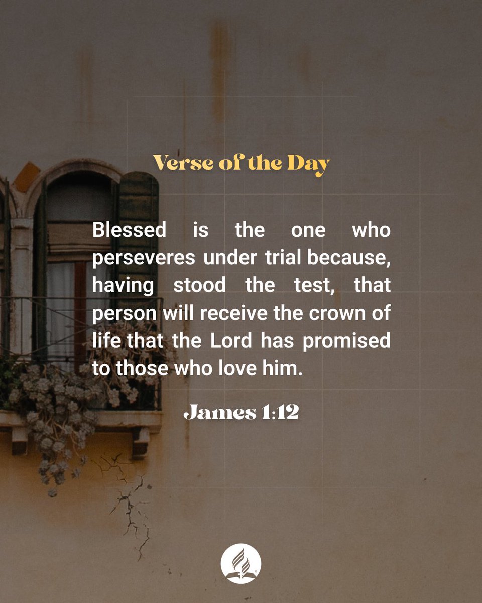 Just like the blessed man in the verse, you too can remain steadfast under trials. Isn’t it a powerful realization that enduring trials can lead to receiving the crown of life promised by God? How does this verse inspire you to remain steadfast in your trials? #VerseOfTheDay