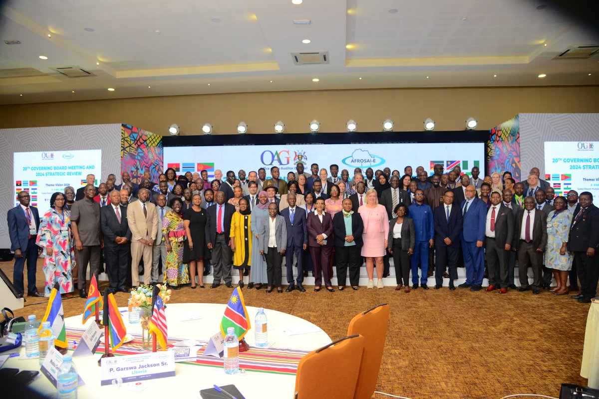 The Chairperson AFROSAI-E Governing Board, FCPA Nancy Gathungu, has today closed the 20th Governing Board Meeting and 2024 Strategic Review at the Speke Resort Munyonyo. Ms. Gathungu commended SAI Uganda and the @AFROSAIE Secretariat for a wonderful job done in organising the