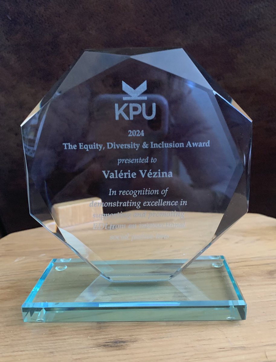 I was awarded the Faculty of Arts EDI award from @KPUArts alongside two other colleagues for our work advocating for our disabled colleagues. I am very honoured but the true heroes are my colleagues who face hardships and fight to overcome them.