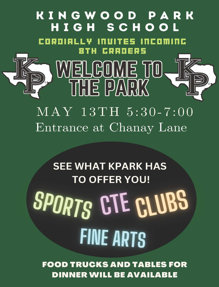 We look forward to meeting our incoming 9th graders at Welcome to the Park! This is a come and go event...come see all the Park has to offer! #WeAreKPark