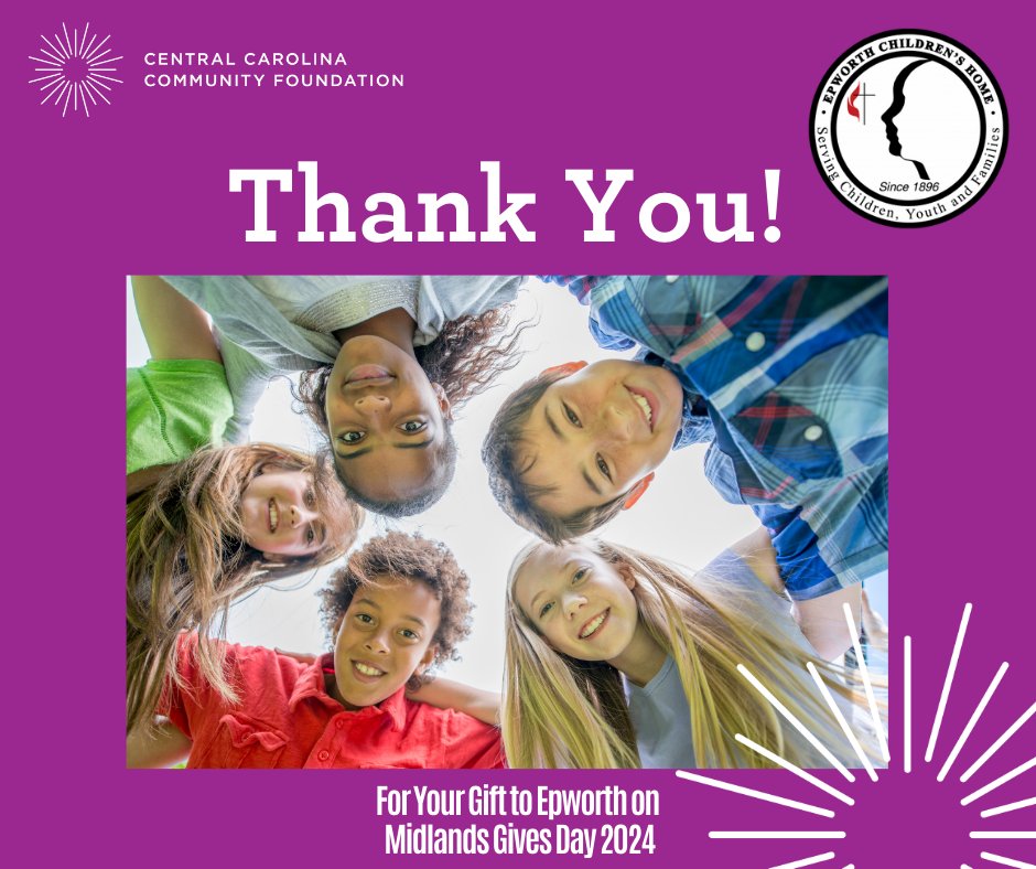 Thank you to all who made Midlands Gives Day 2024 a success for Epworth. Our goal was to raise $10,000; thanks to you, we raised $28,077!  We are so grateful,
Thanks also to the amazing Central Carolina Community Foundation.
#AmplifyYourImpact