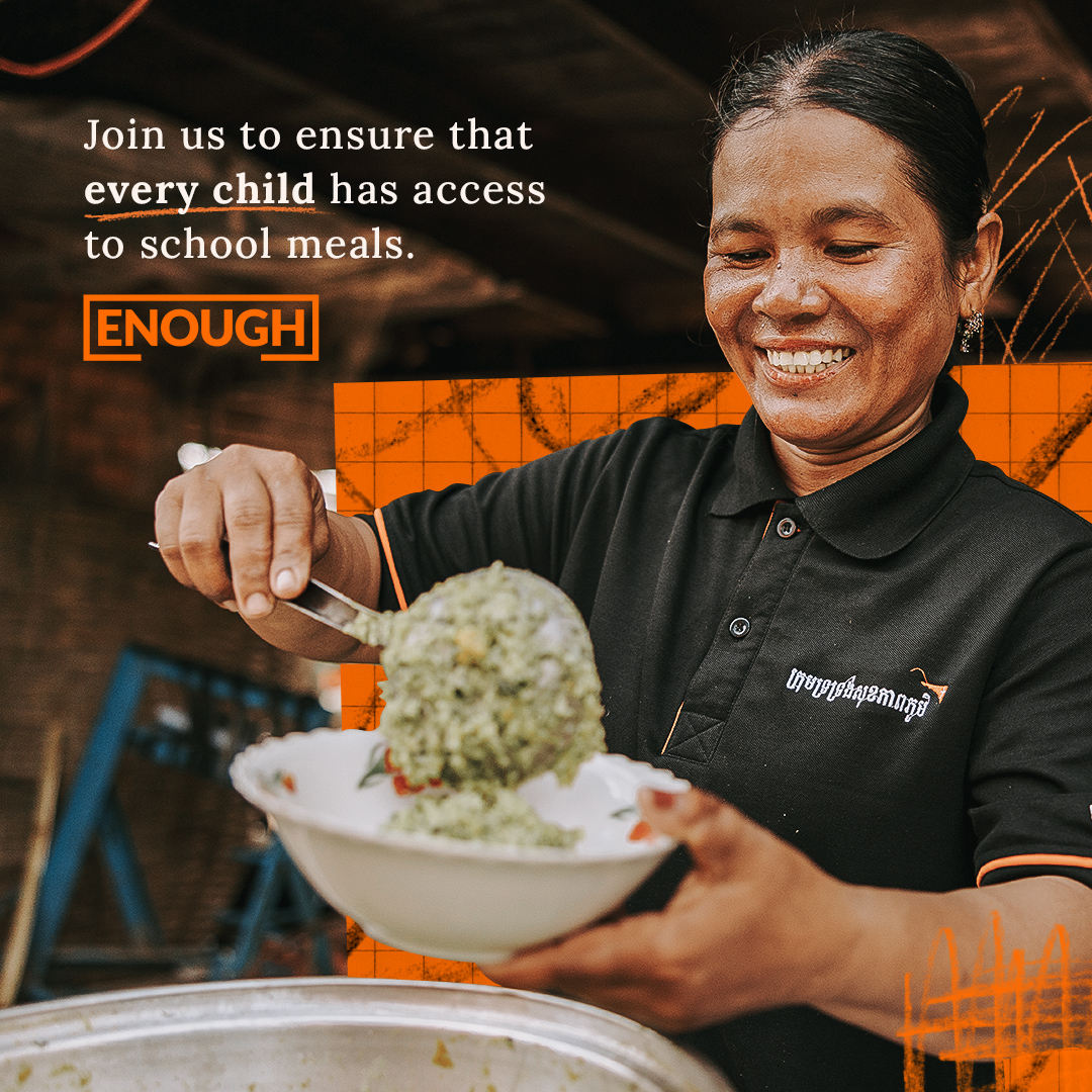 The only nutritious food many children can count on is their daily #SchoolMeal.

But only 2 out of 5 children have access to them. In low-income countries, the number is even lower.

Join us and say #ENOUGH is enough!

#ENOUGHchildhunger