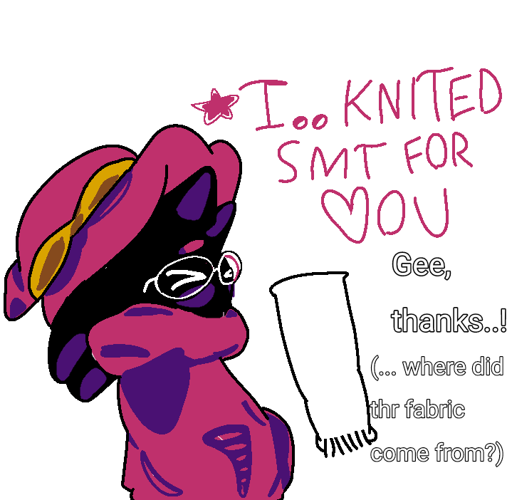 @Jonas34Rl So, uuh.. this turned out crap but I wanted to share this dumb idea for him as a knitter.. (y I did the image so small? It made it so much harder lol)