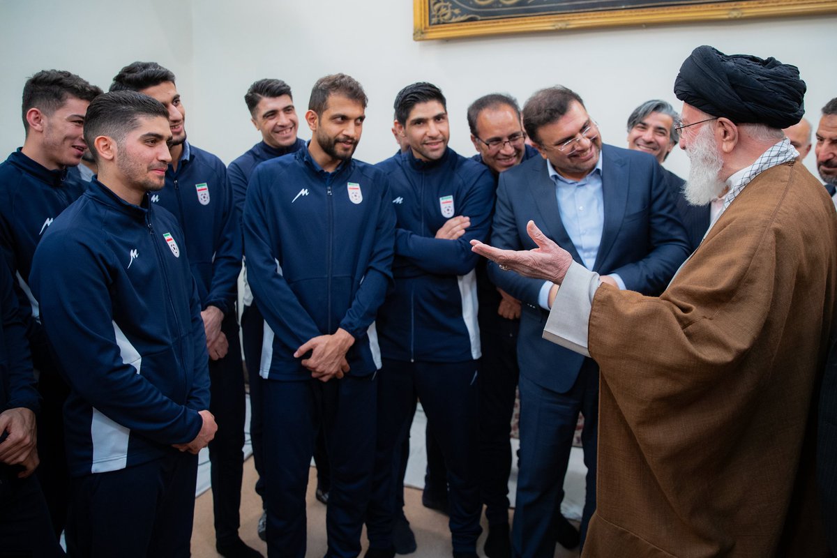 📸 Meeting #Futsal team

Imam Khamenei, the Leader of the Islamic Revolution, met and spoke at noon today (May 8, 2024) with the members of #Iran’s national Futsal team who recently won the AFC Futsal Asian Cup for the 13th time.
