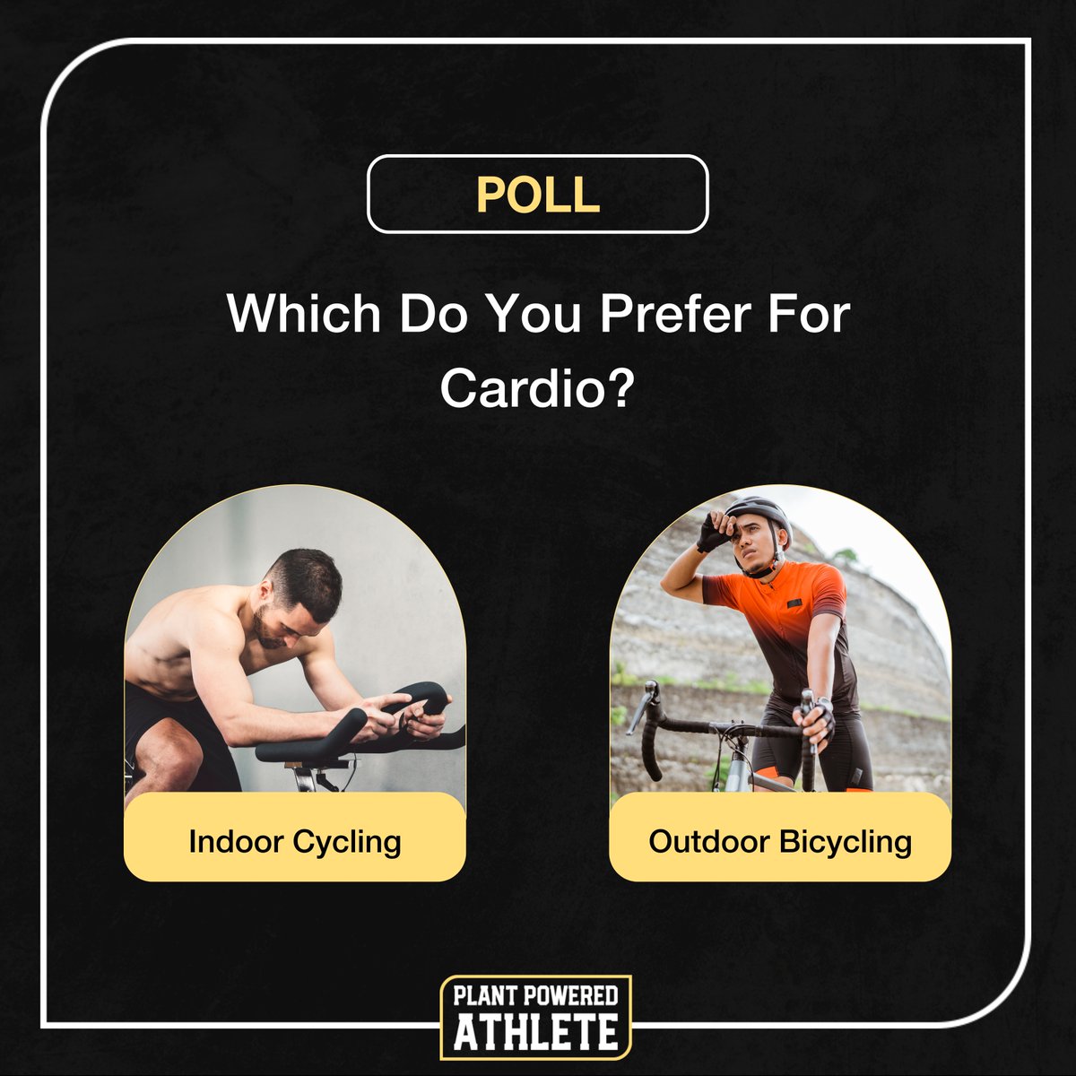 Pedal power! 🚴 Do you rule the road under the open sky or conquer the climb in the comfort of the gym? 

Let us know where you spin your wheels and get your heart racing!

#plantpoweredathlete #plantbasedprotein #plantbasedcoach #plantpowered #plantbased #plantbuilt #plantba...