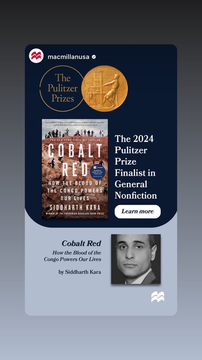 For Congo…
⁦<a href="/StMartinsPress/">St. Martin's Press</a>⁩ ⁦<a href="/MacmillanUSA/">Macmillan Publishers</a>⁩