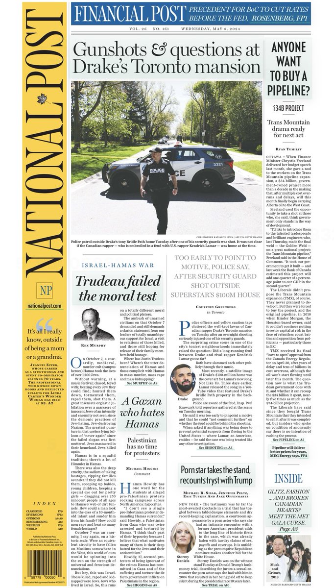 1/Wonderful to see Rex Murphy back again, doing what Rex does best!

And front page, is exactly where you belong Rex, pointing out the hypocrisy and the corruption of this Trudeau Liberal government.

Canadians have had enough! 

#TrudeauMustGo 
#LiberalsMustGo